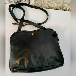 Etienne Aigner Vintage Black Leather Crossbody Bag Excellent Condition